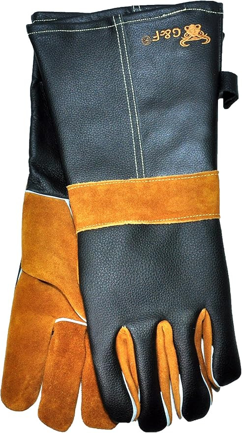 14.5" Long Premium Leather Gloves, BBQ gloves, Grill and Fireplace Gloves, Cotton lining with Kev... | Amazon (US)