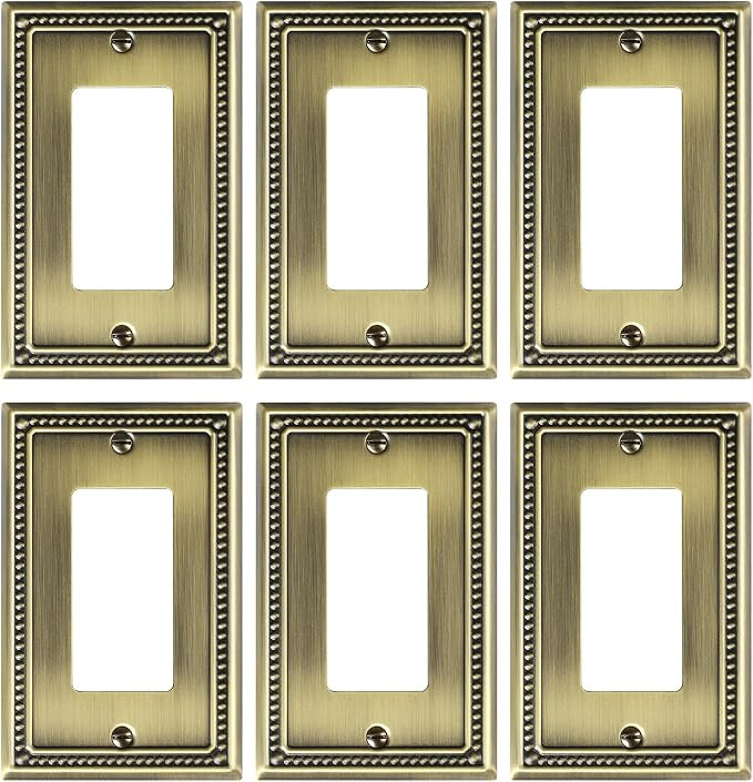 6-Pack Decorator Outlet Cover Plate, Decorative Switch Plates and Outlet Covers, Antique Brass Me... | Amazon (CA)