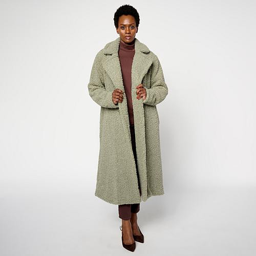 G by Giuliana Black Label Knit Teddy Luxe Coat - Green - Size Petite/X Large | HSN