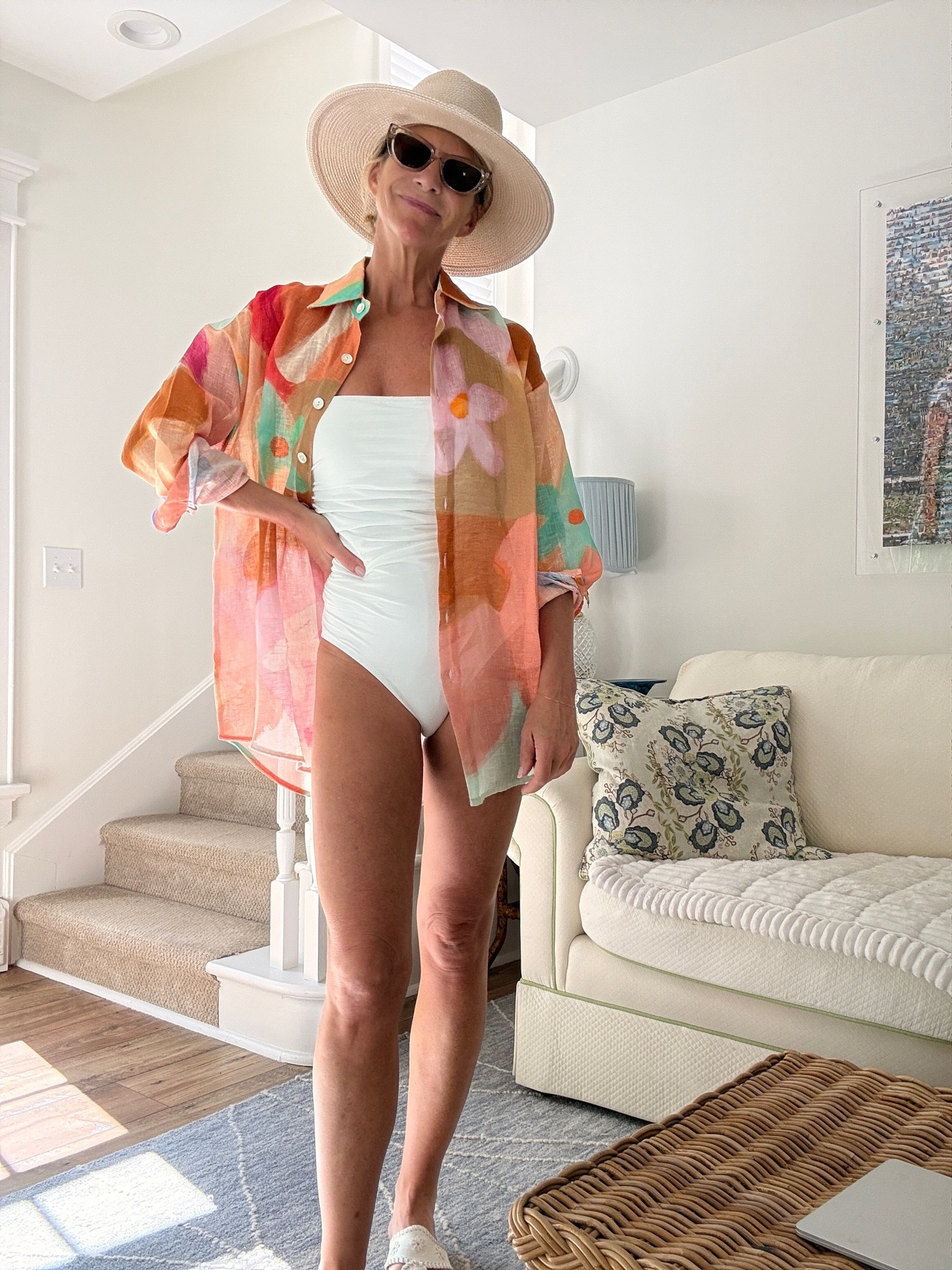 Who’s afraid of the big fat white swimsuit?  Not me!  There is nothing more chic.  I’m in xs in the shirt and suit

#LTKOver40 #LTKTravel #LTKSwim
