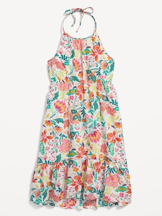 Fit & Flare Halter Midi Dress for Girls | Old Navy (US)