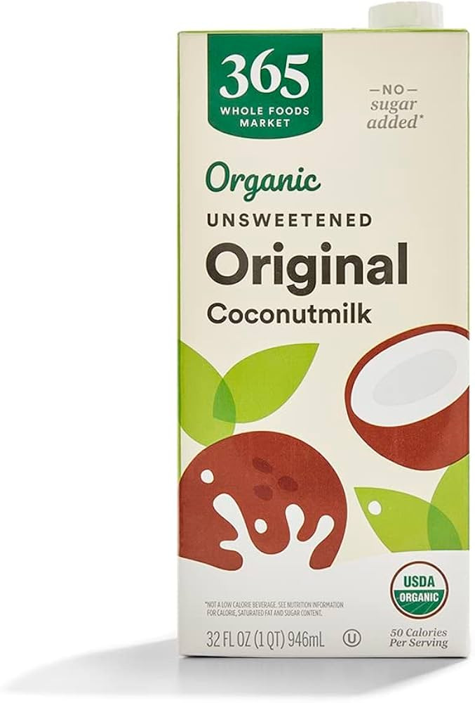 365 by Whole Foods Market, Organic Unsweet Original Coconut Milk, 32 Fl Oz | Amazon (US)