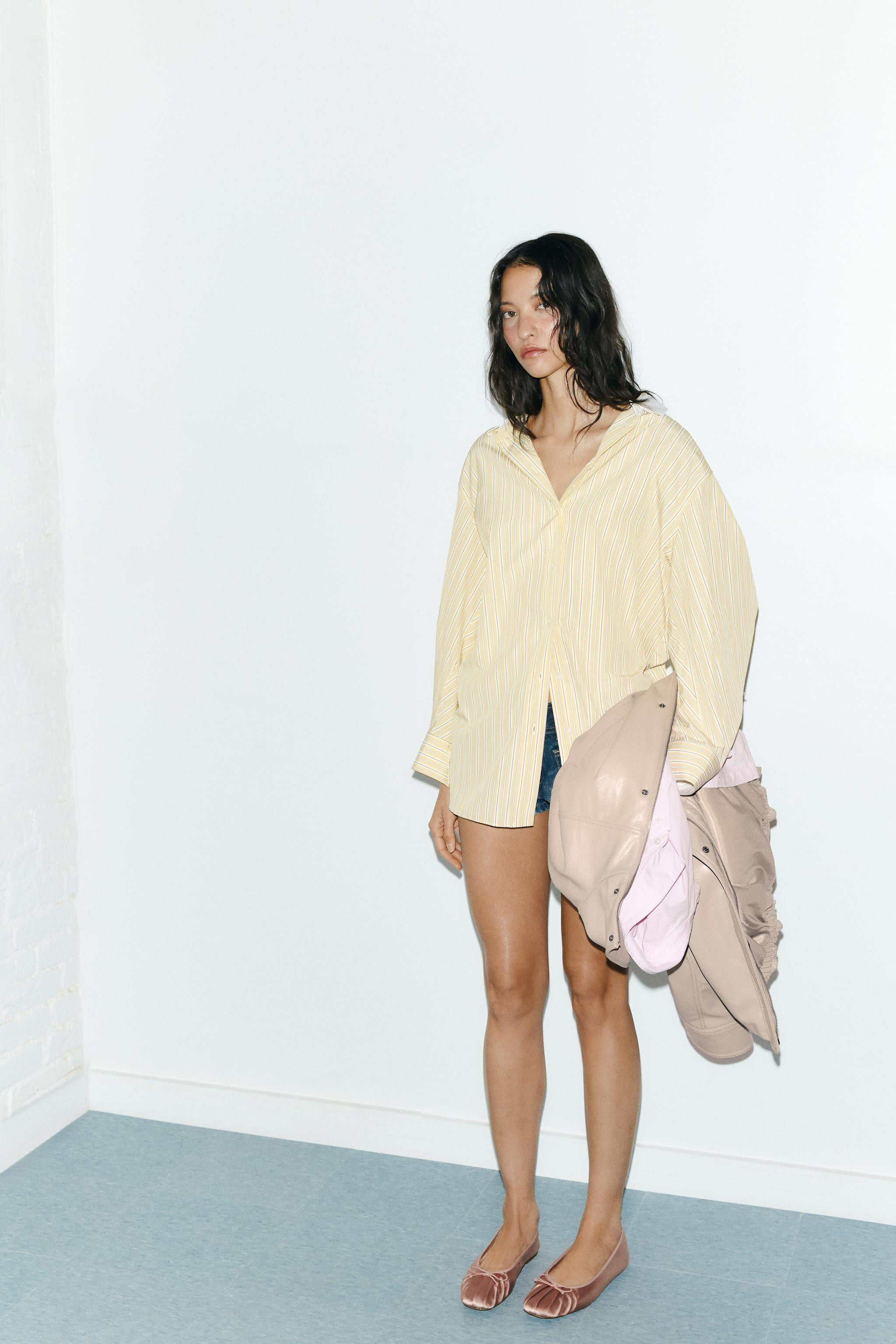 OVERSIZED STRIPED BATWING SHIRT | Zara US