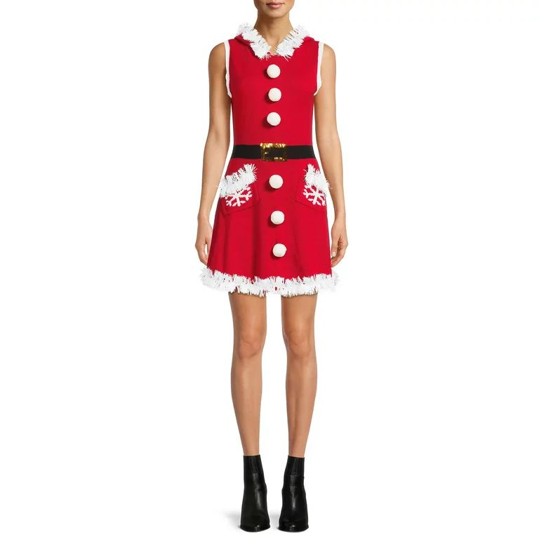 No Boundaries Junior's Christmas Sweater Dress | Walmart (US)