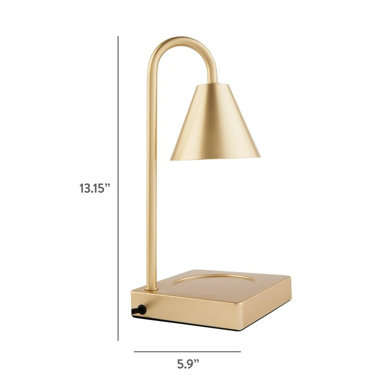 Mainstays Candle Warmer Lamp, Wax Candle Warmer for Home Fragrance, Gold | Walmart (US)