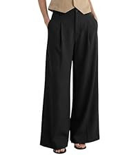 Arach&Cloz Women's Linen Blend Wide Leg Pants Fall Business Casual Trousers | Breathable linen Bl... | Amazon (US)