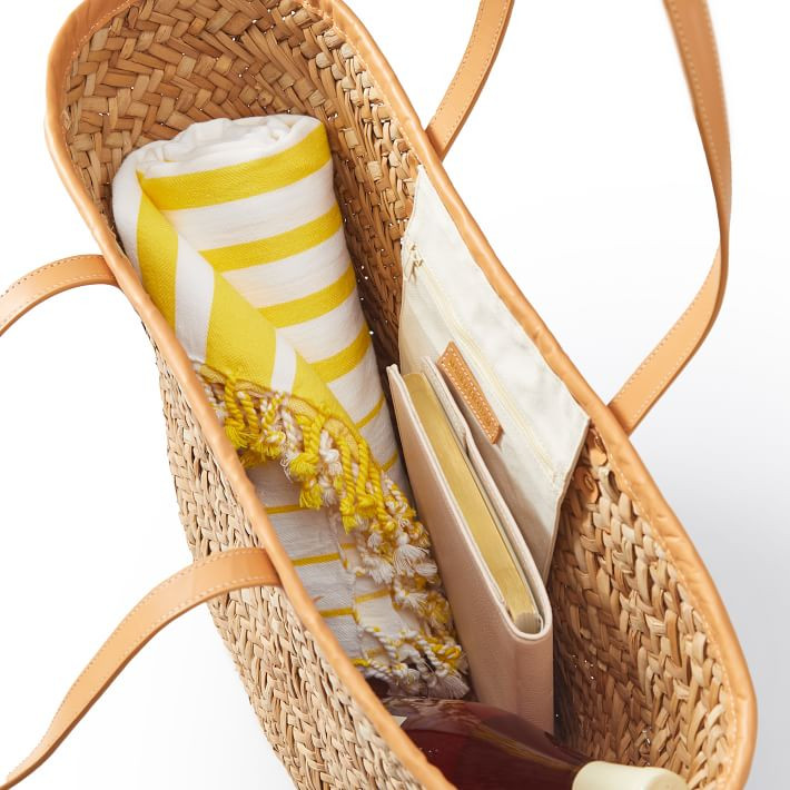 Palm Leaf Tote With Leather Strap | Mark and Graham | Mark and Graham