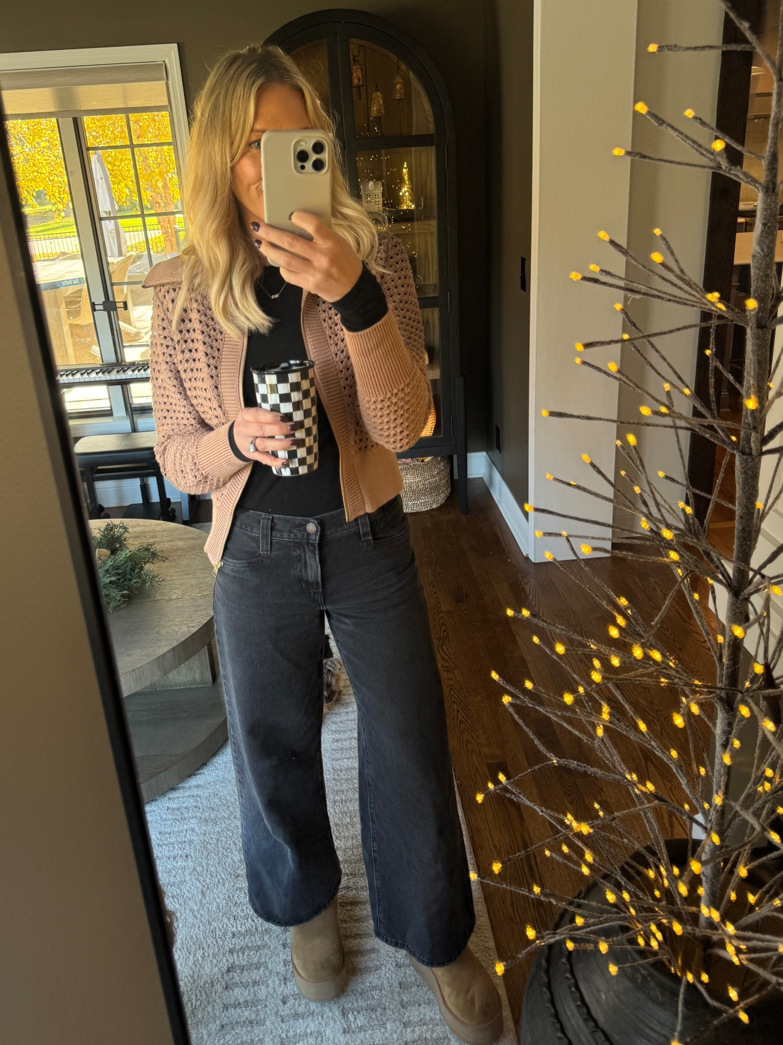 Been wearing these wide leg Levi’s on repeat. I have the black color and they are TTO. I’m 140lbs 5’7”.  My exact color sweater is sold out but I linked it in other colors currently available

#LTKStyleTip #LTKHome #LTKOver40