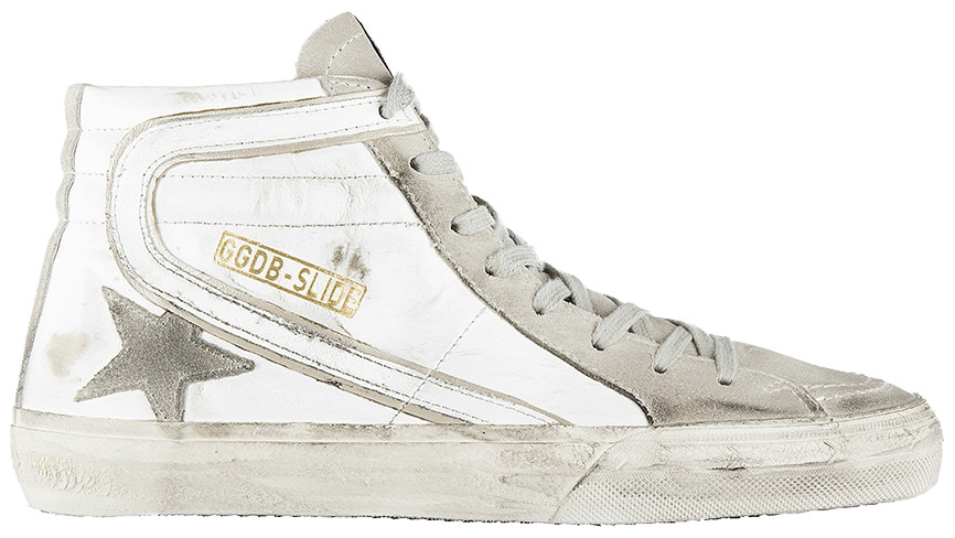 Golden Goose Distressed Slide High Top Sneaker 'White' | GOAT