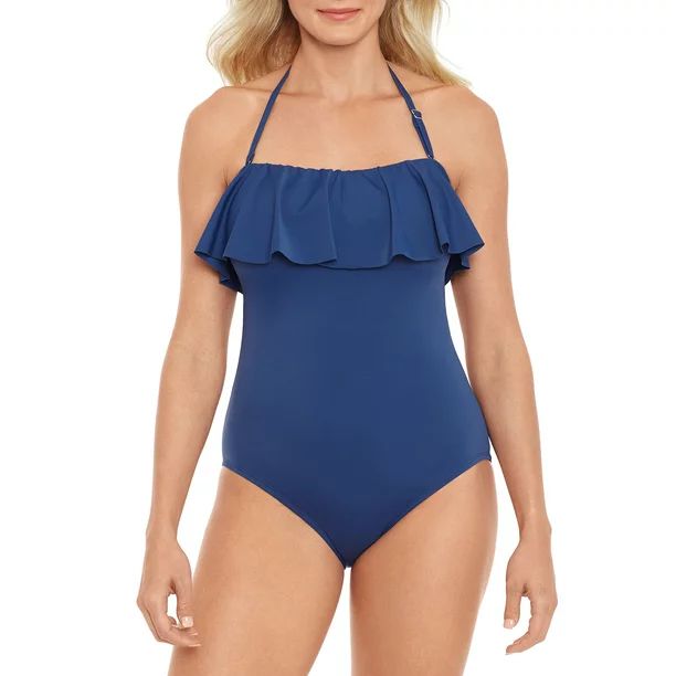 Time and Tru Women's Flounce One Piece Swimsuit | Walmart (US)