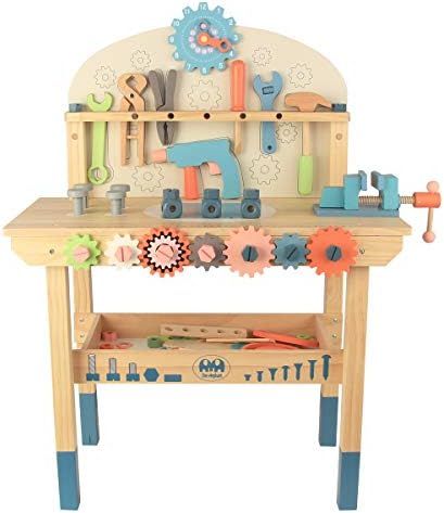 Wooden Power Tool Workbench for Kids, Building Tools Sets Pretend Play Toys - Construction Workbench | Amazon (US)
