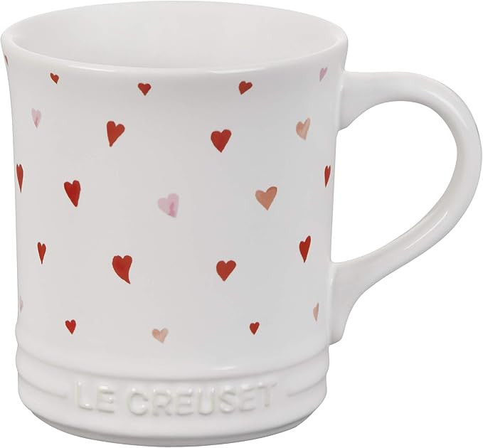Le Creuset La'Amour Stoneware Mug, White with Heart Applique | Amazon (US)