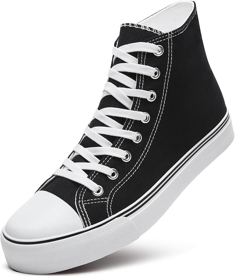 ZGR Men's High Top Canvas Sneakers Lace Up Classic Casual Walking Shoes | Amazon (US)