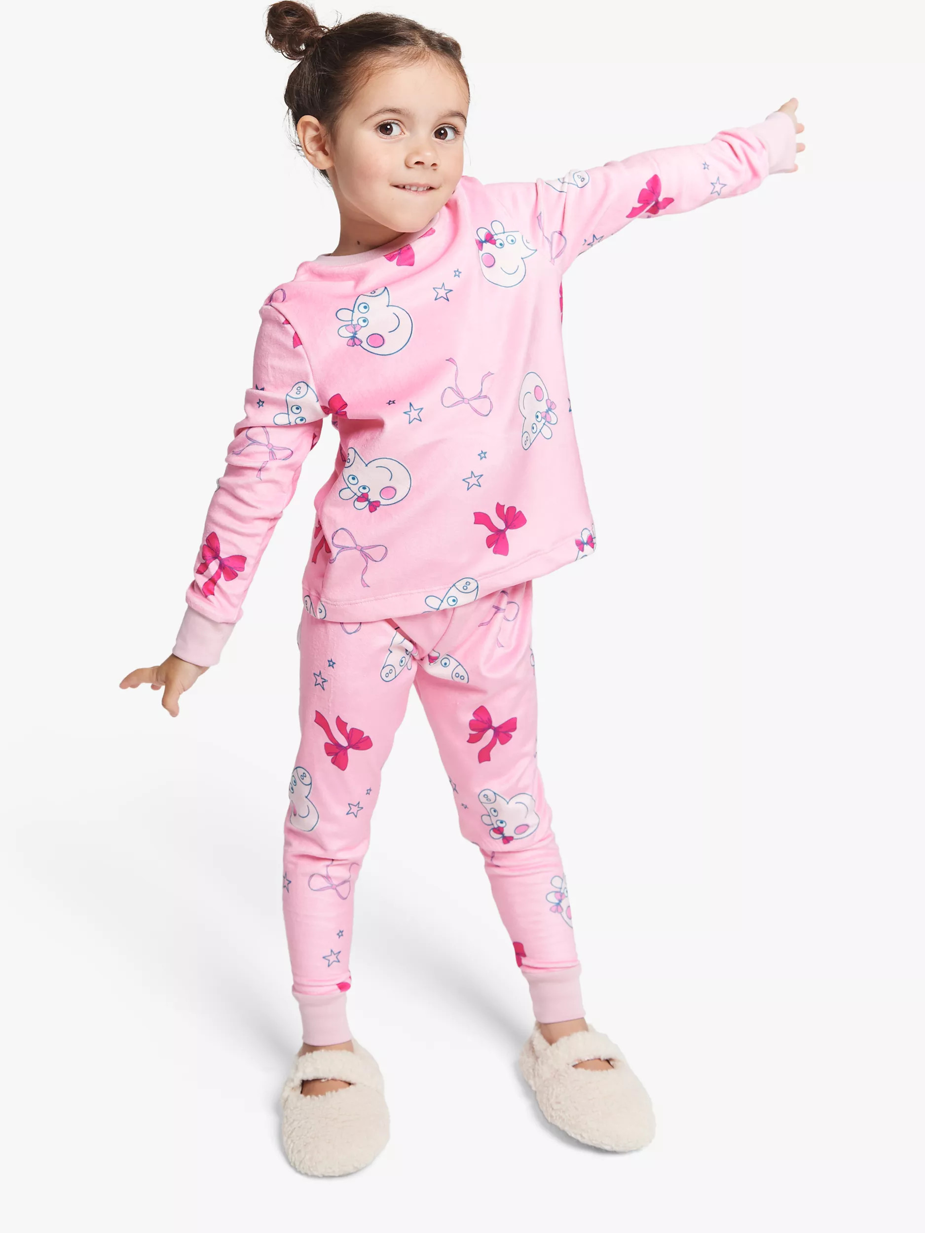Brand Threads Kids' Peppa Pig Pyjama Set, Pink | John Lewis (UK)