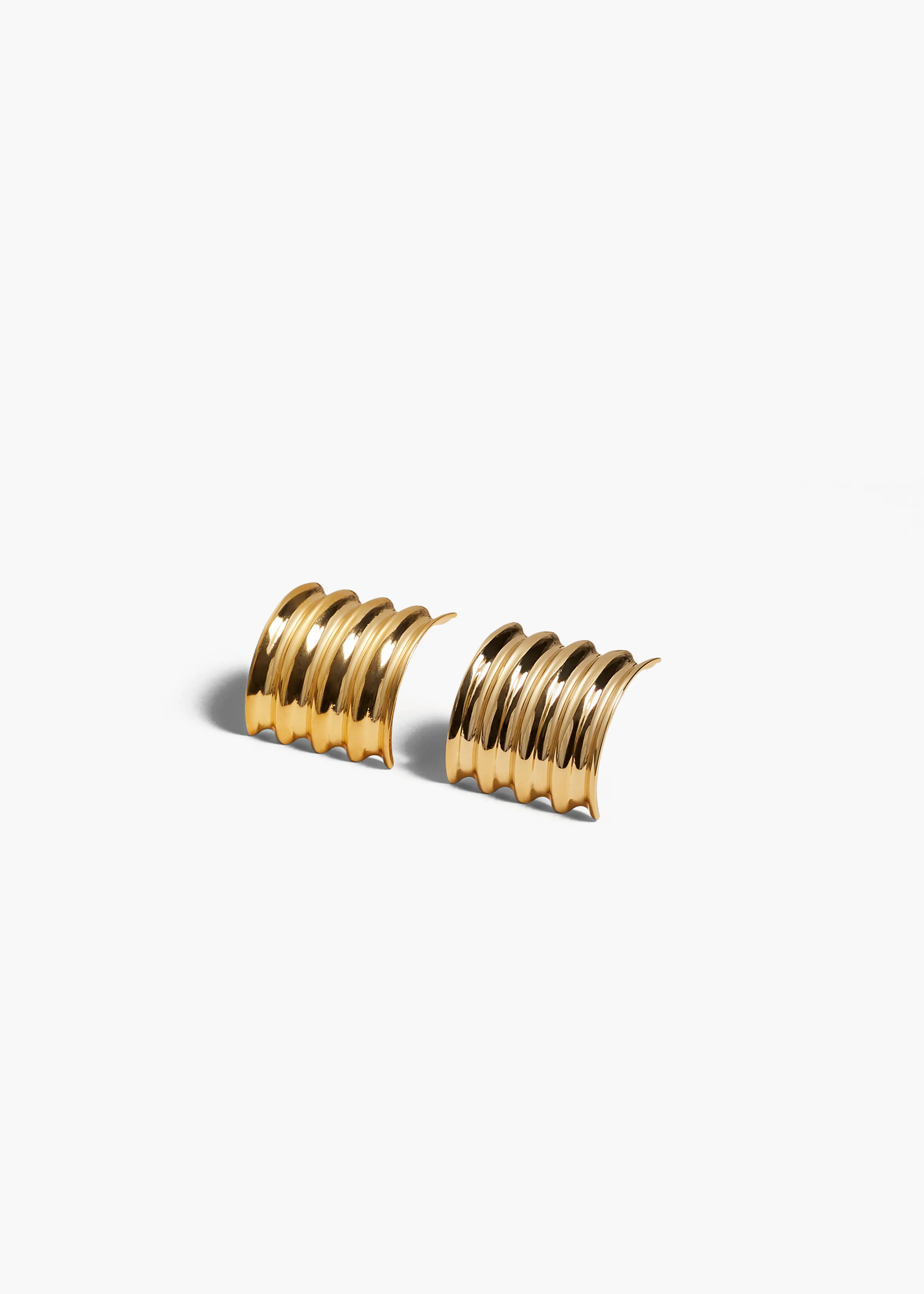 KHAITE - Small Julius Panel Earrings In Gold | Khaite