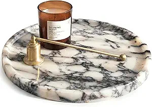 Calacatta Viola Marble Tray, Elegant Natural Stone, Round Marble Decorative Tray for Vanity, Bath... | Amazon (US)