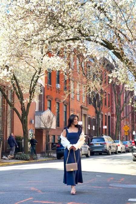 Spring cardigan 
Navy blue dress 
Spring outfit 

#LTKfindsunder50 #LTKsalealert #LTKstyletip