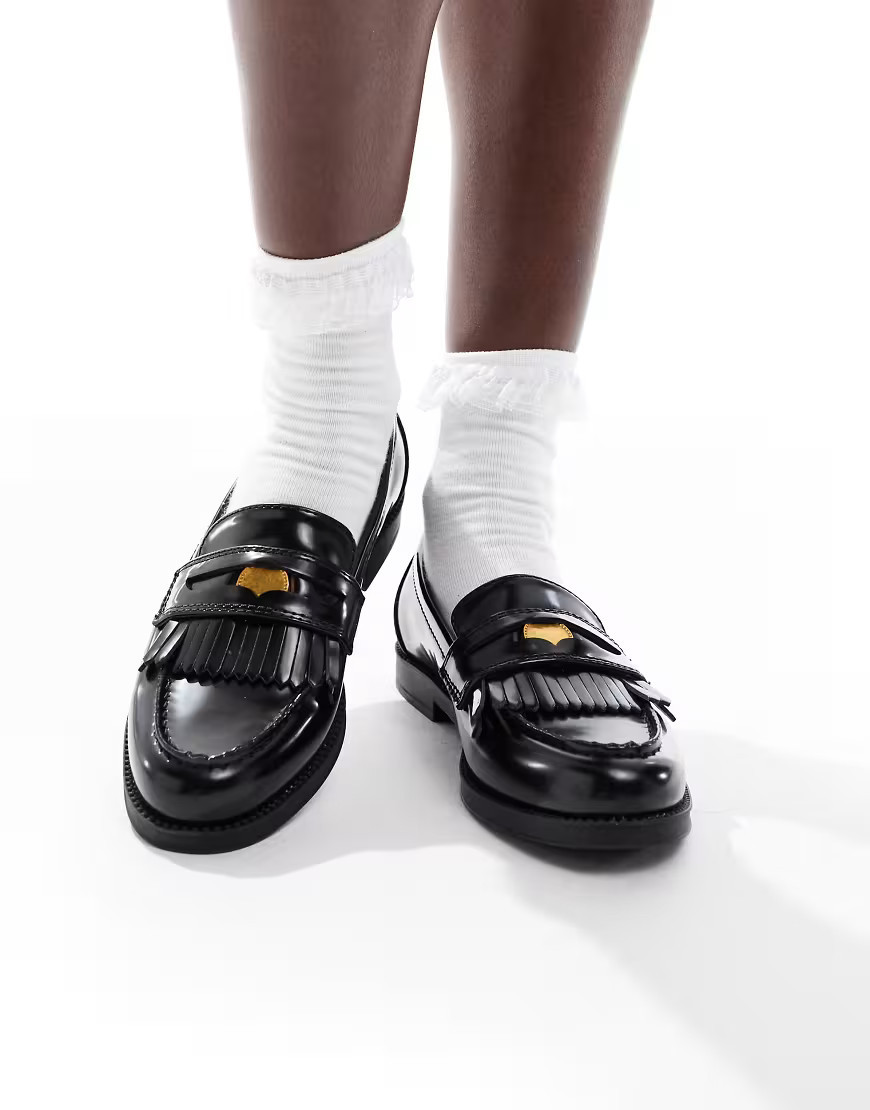 schuh Laurent coin loafers in black | ASOS (Global)