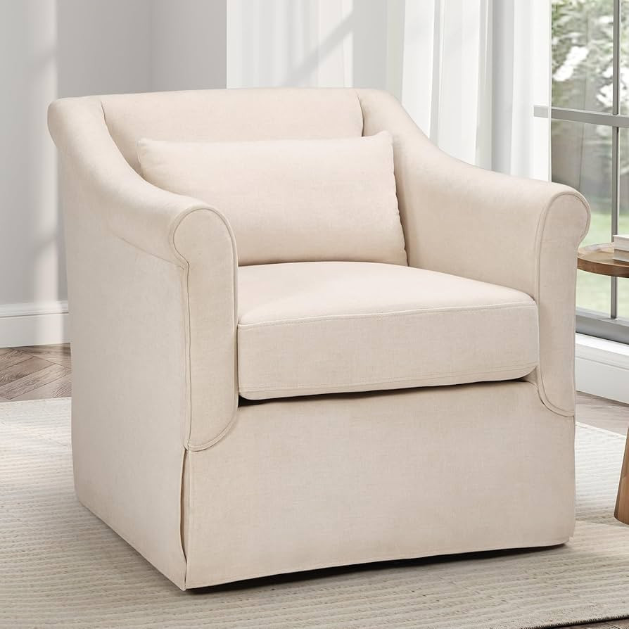 CANMOV Swivel Accent Chair, 360° Swivel Chair with Thick Padded Cushion, Swivel Square Chair Sui... | Amazon (US)