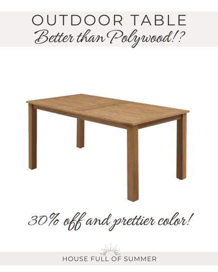 Just ordered this waterproof UV Protected outdoor dining table for our patio. Costs less than Polywood and much prettier looking than their “teak” color! 

#LTKSeasonal #LTKsalealert #LTKhome
