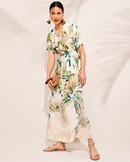 Tropical-Print Kimono-Style Maxi Dress | Chico's