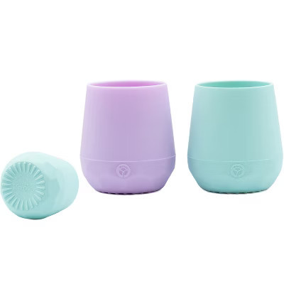 WeeSprout Silicone Baby Training Cups, Set of 2 Soft Silicone Cups - Pastel Purple & Pastel Mint | Target