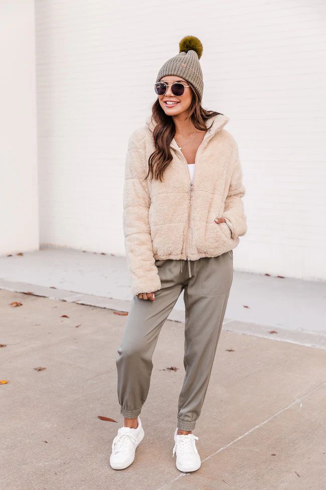The History Of Us Puffer Tan Jacket DOORBUSTER | The Pink Lily Boutique