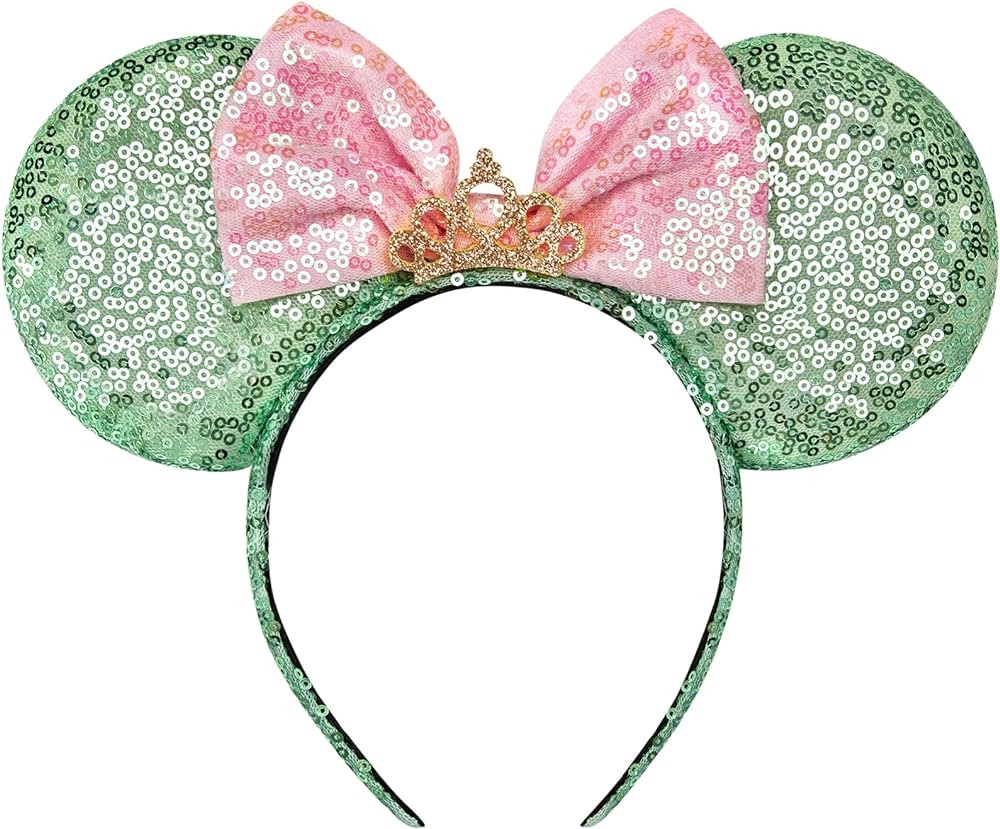 RAZKO Mouse Ears Headband, Sequin Green Mice Ears Hairband Animal Ears Headband for Women Girls H... | Amazon (US)