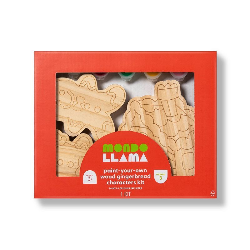 6pc Paint Your Own Wood Gingerbread Characters Kit - Mondo Llama™ | Target