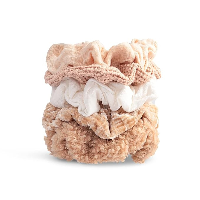 Kitsch Scrunchies for Women's Hair - Textured & Soft Hair Scrunchies | Large Hair Ties for Women ... | Amazon (US)