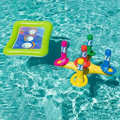 2 Sets Inflatable Pool Toss Game Combo Set Includes Ring Toss & Corn-Toss Game Floating Toss Game... | Amazon (US)