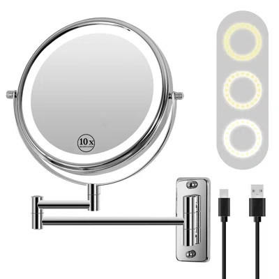 8" Led 1x/10x Magnifying Makeup Mirror | Wayfair North America