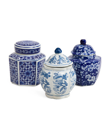 3pc Leith Ceramic Decorative Jars With Lids | TJ Maxx