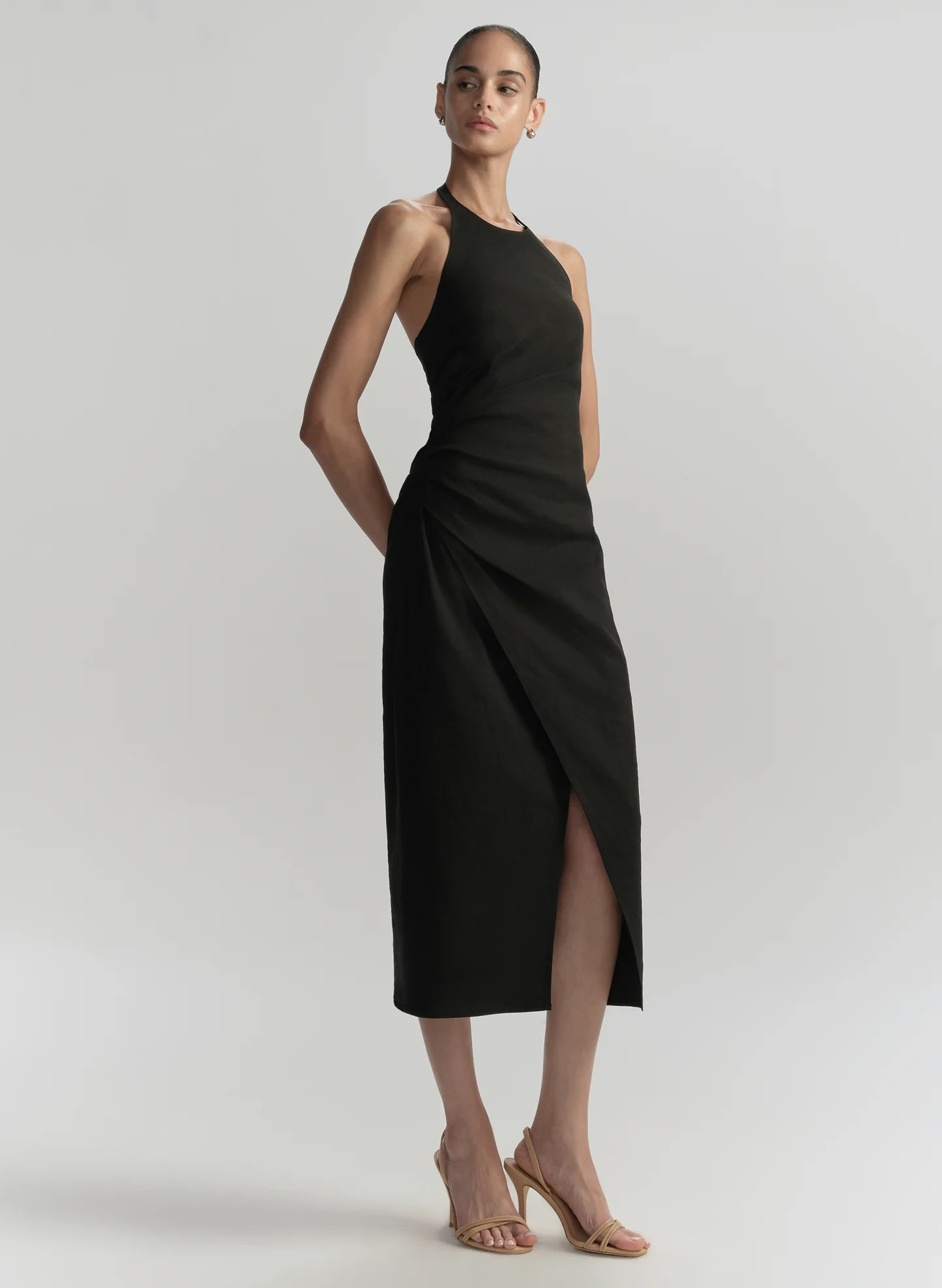 Sylvie Linen Midi Halter Dress | A.L.C