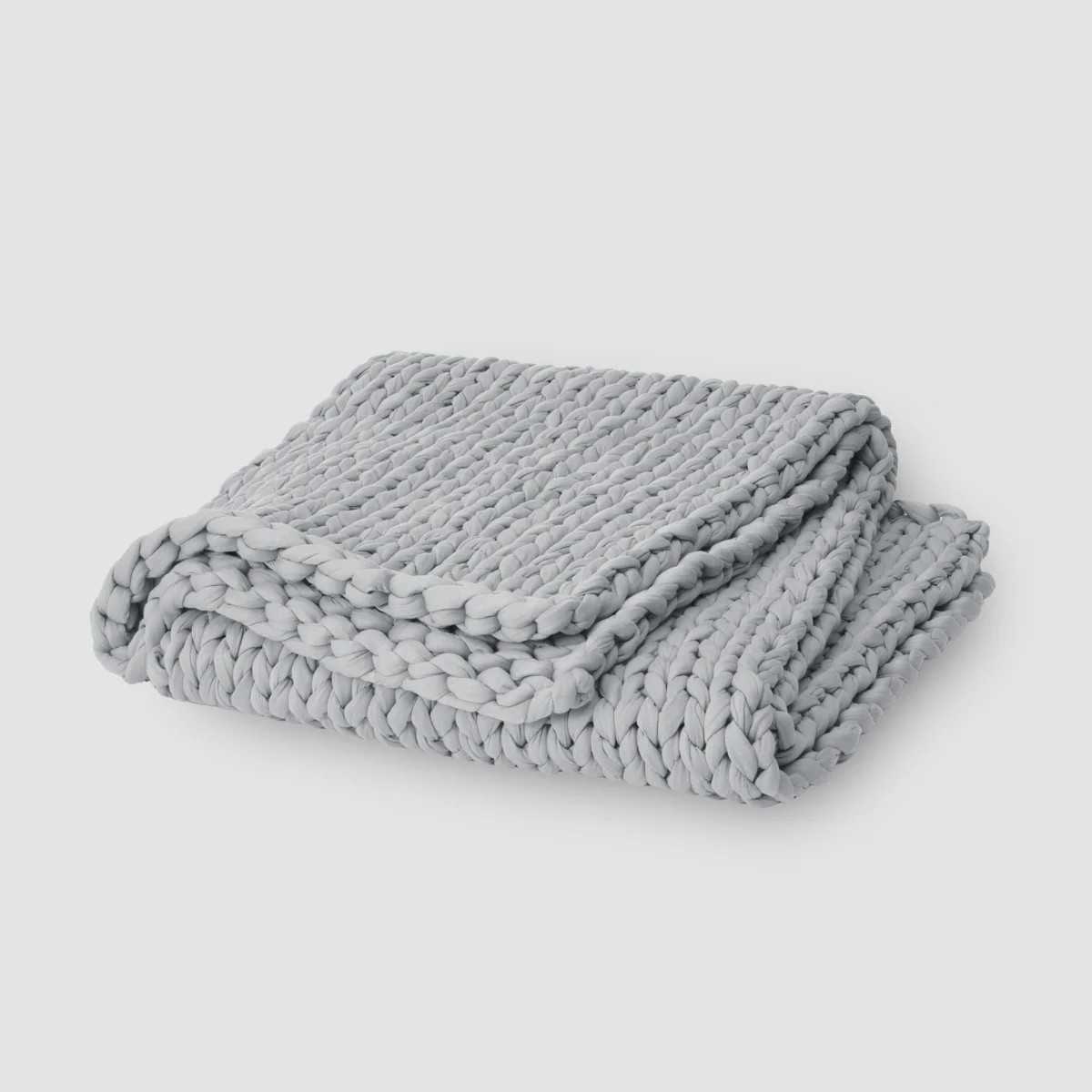 Bearaby Tree Napper chunky knit weighted blanket in pebble grey