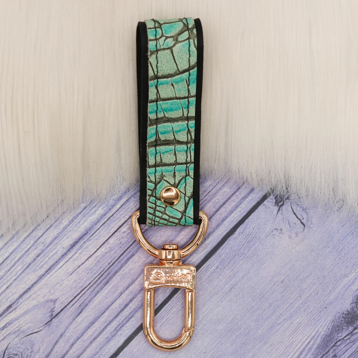 Luxe Ultramarine Croc with Black Key Fob | Sparkl