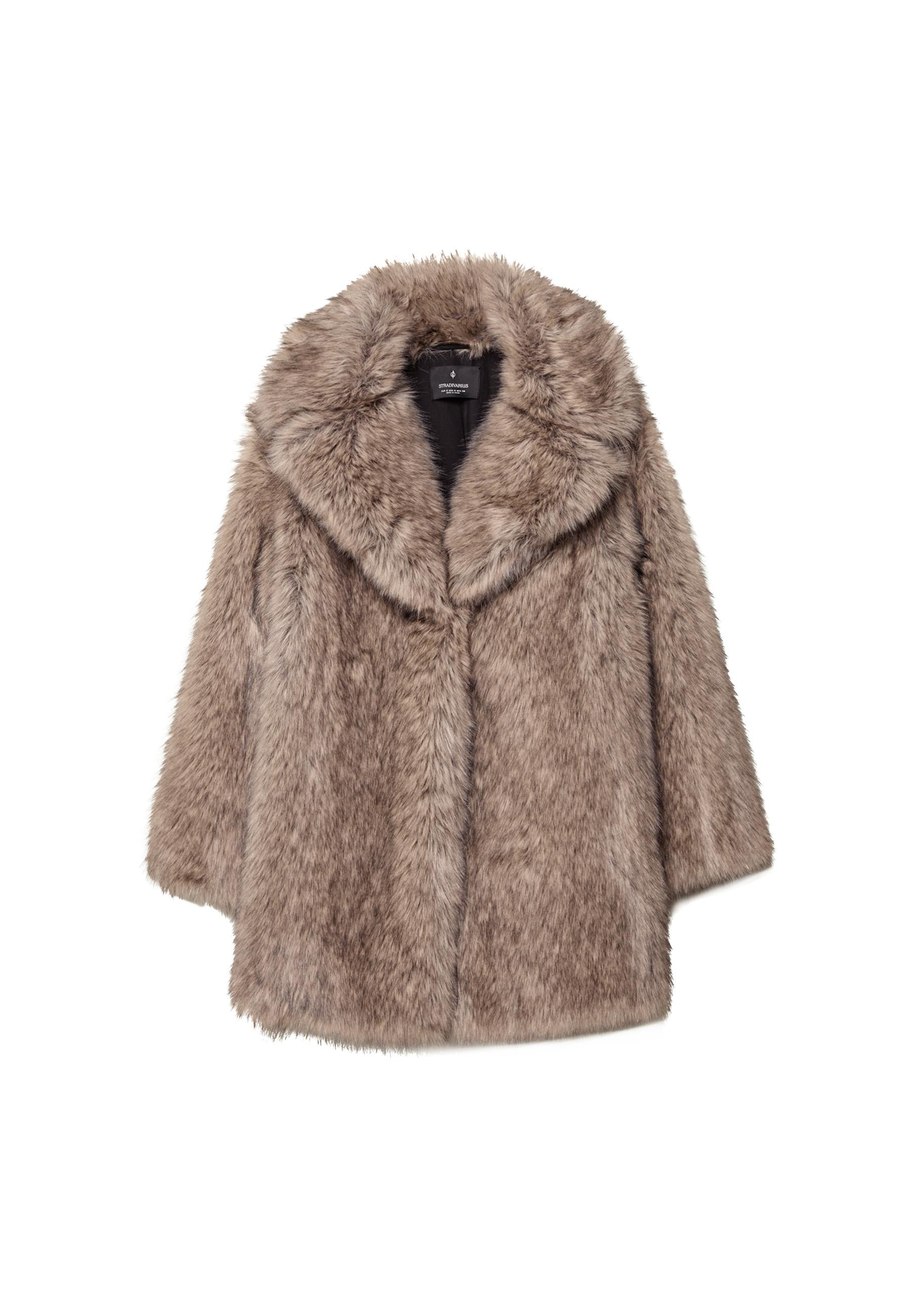 Manteau regular fausse fourrure - Mode femme | Stradivarius France | Stradivarius (FR)
