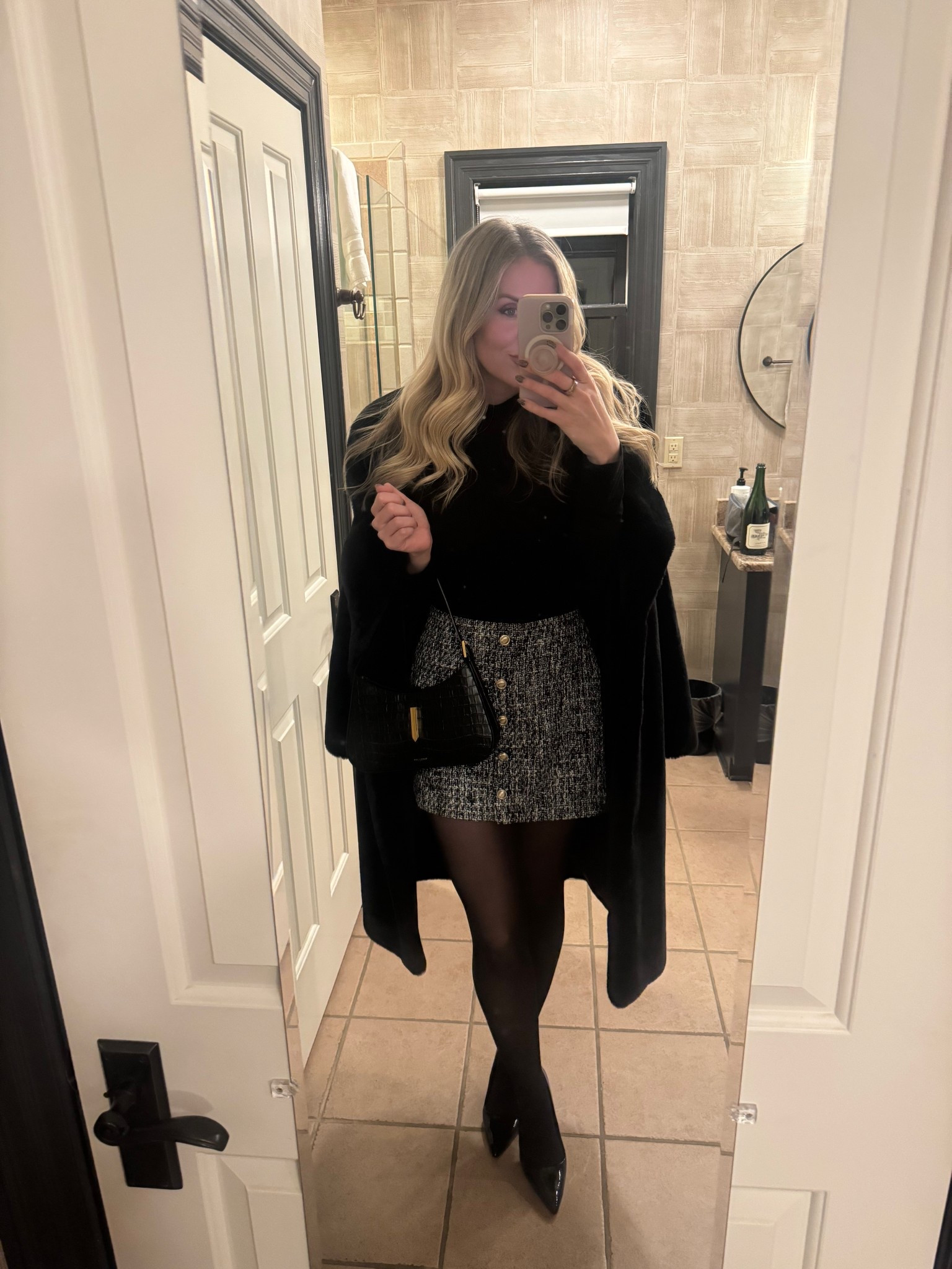 My skirt is old from Express but I’ve linked a similar one I just ordered! I’m wearing a small in the coat and small on the bodysuit 

#LTKHoliday #LTKSeasonal #LTKFindsUnder100