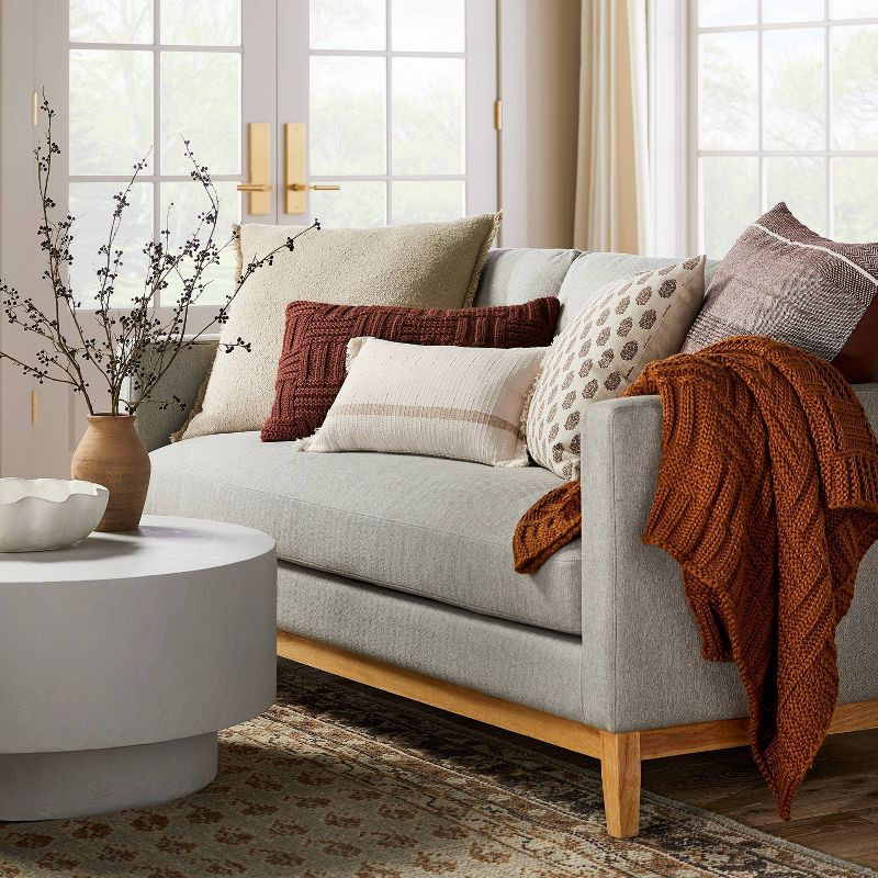 Woven Striped Textured Lumbar Throw Pillow Camel/Cream - Threshold™ designed with Studio Mc... | Target