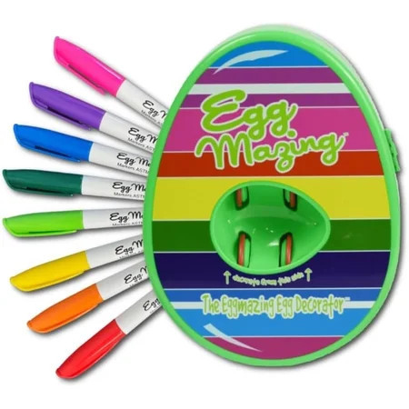 The Eggmazing Egg Decorator Easter Egg Decorator Kit - Arts and Crafts Set - Includes Egg Decorating Spinner and 8 Colorful Quick Drying Markers |Ages 3 and Up (Spring Green) | Walmart (US)