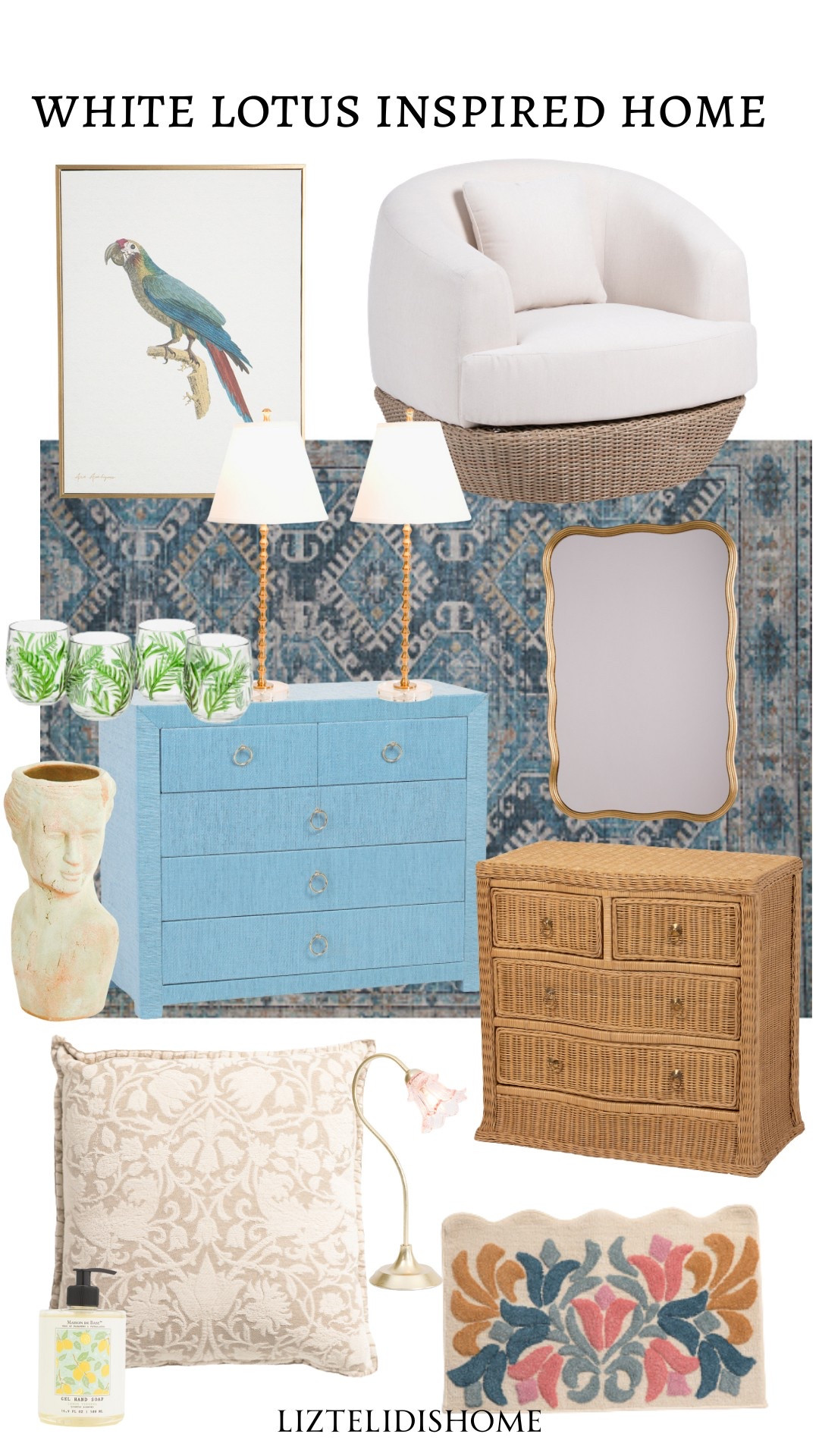 Having too much fun with these white lotus inspired home collages. Decor, furniture and rugs these are all at great prices 

#LTKHome #LTKSaleAlert