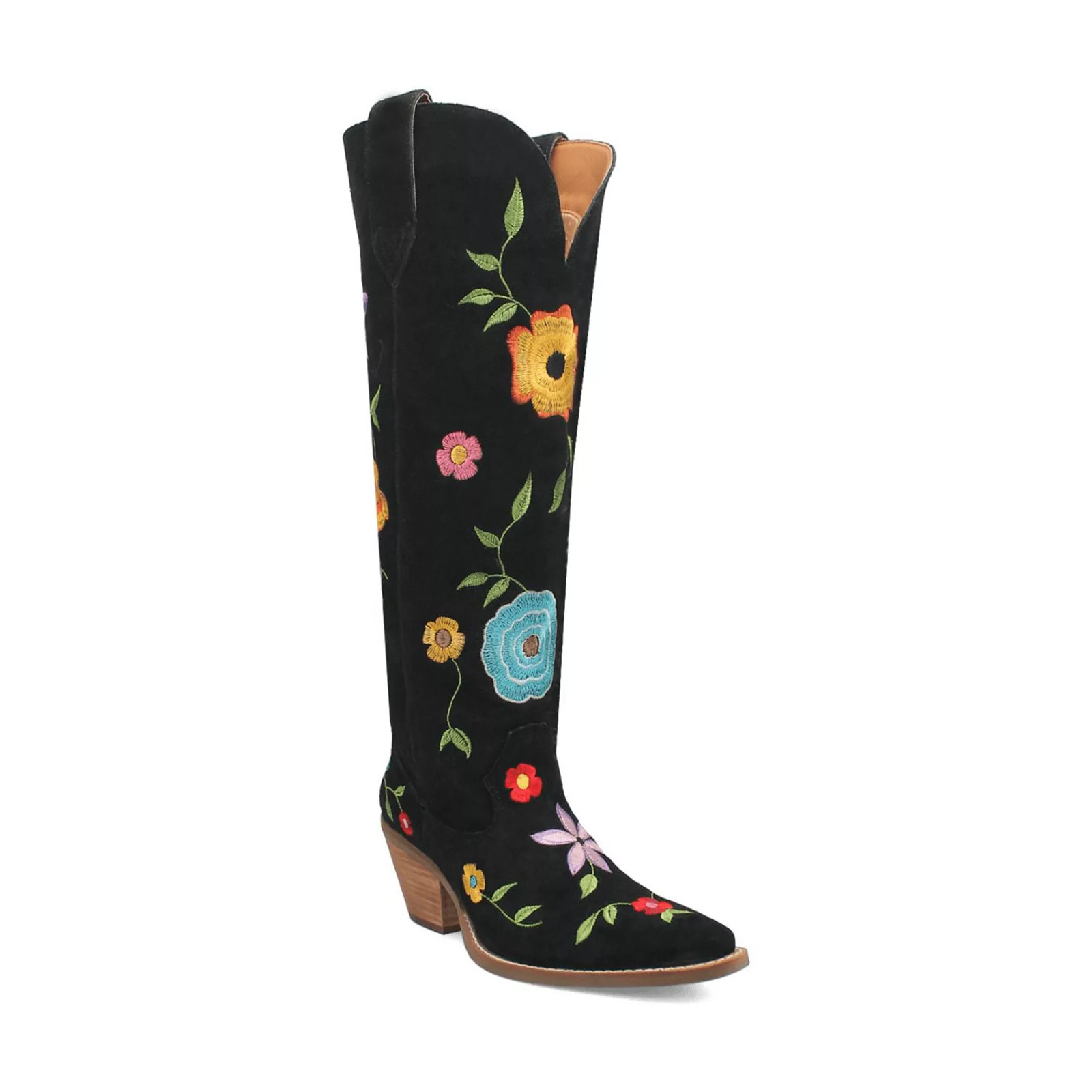 Dingo Flower Power Women's Suede Boots, Size: 9.5, Black | Kohl's
