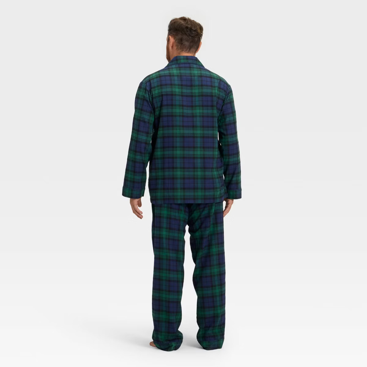 Men's Plaid Flannel Long Sleeve Shirt and Pants Holiday Matching Family Pajama Set - Wondershop... | Target