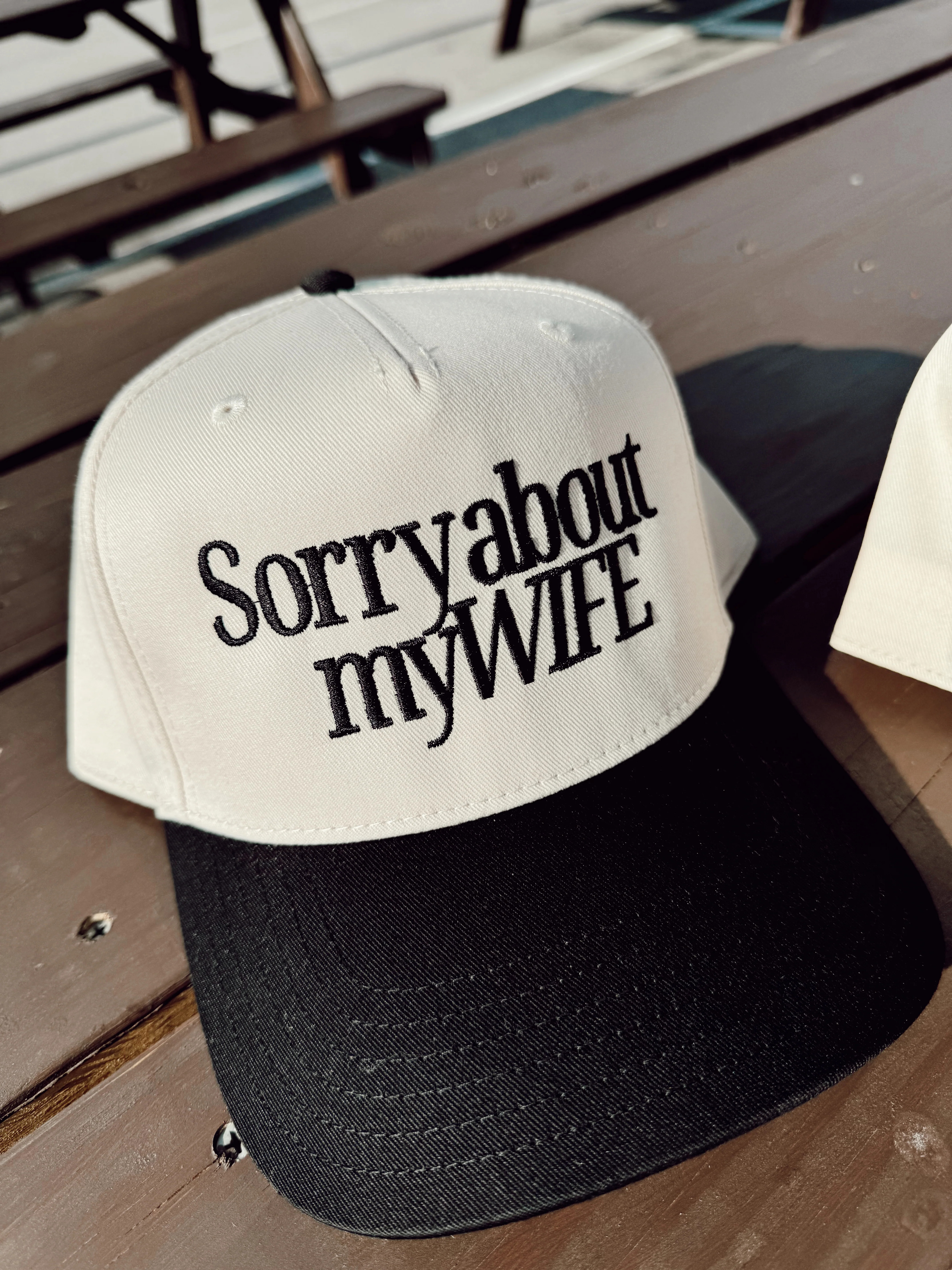 Sorry about my Husband / Wife Vintage Trucker Hat | KenzKustomz