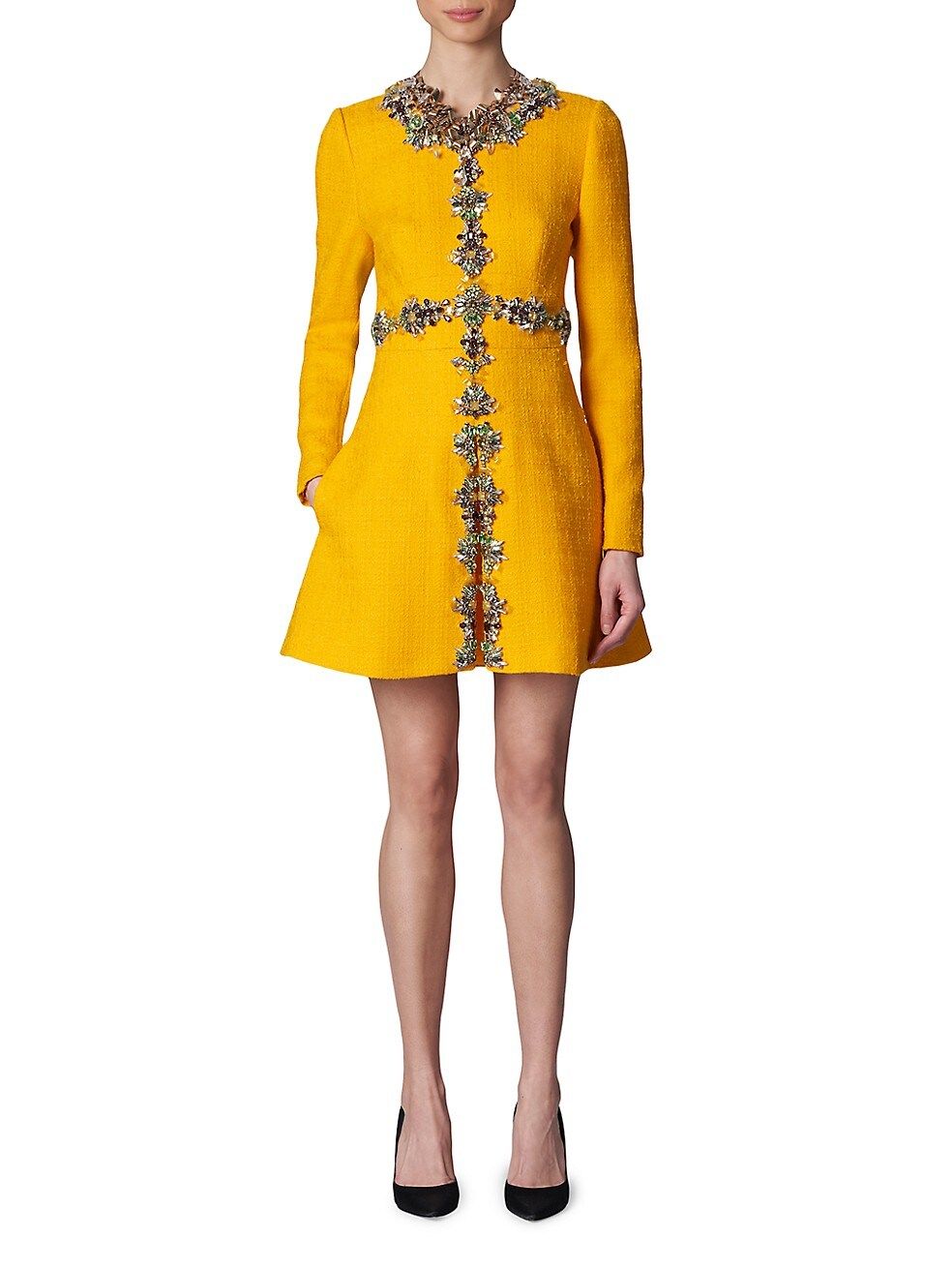 Embroidered Long-Sleeve Minidress | Saks Fifth Avenue