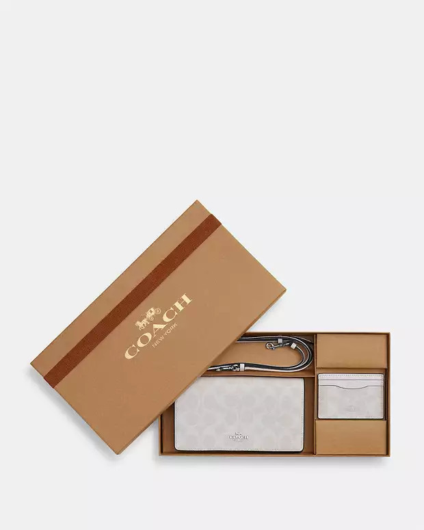Boxed Anna Foldover Clutch Crossbody And Card Case Set In Signature Canvas | Coach Outlet US