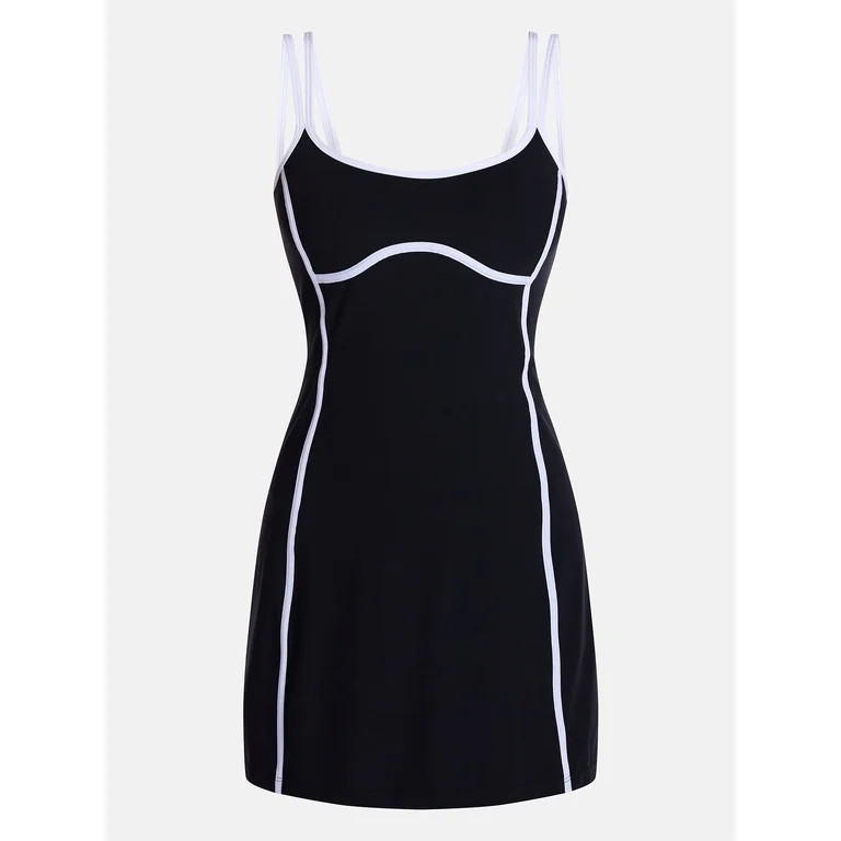 Avia Women's SoftSculpt Tipped Mini Dress, Sizes XS-XXXL | Walmart (US)
