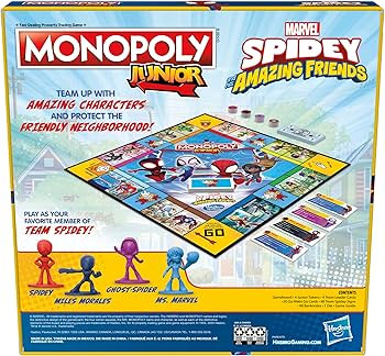 Hasbro Gaming Monopoly Junior: Marvel Spidey and His Amazing Friends Edition Board Game for Kids ... | Amazon (US)