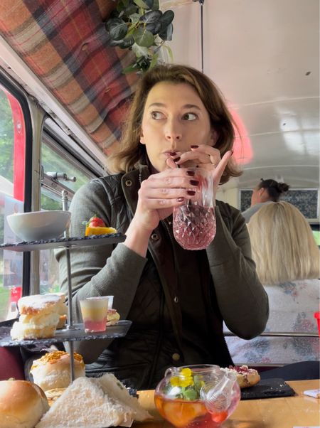 Afternoon tea on a vintage double decker bus! The merino wool crewneck sweater is one of my favorite things that I bought for fall. It’s super lightweight yet really warm. Takes up barely any room in your luggage.
Sweater: M
Jeans: 27 regular 
Vest: 10 UK/6 US 

#LTKtravel #LTKeurope #LTKfit