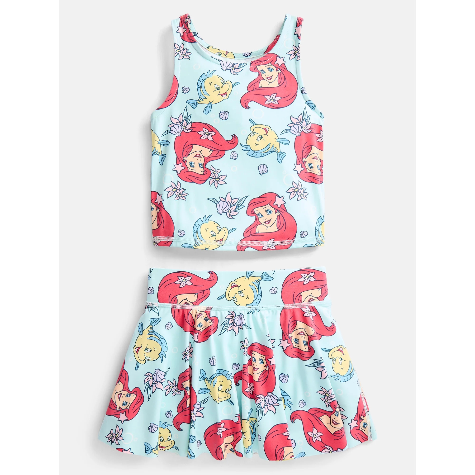 The Little Mermaid Toddler Girls' Active Tank Top and Skort Set, 2-Piece, Sizes 12M-5T | Walmart (US)